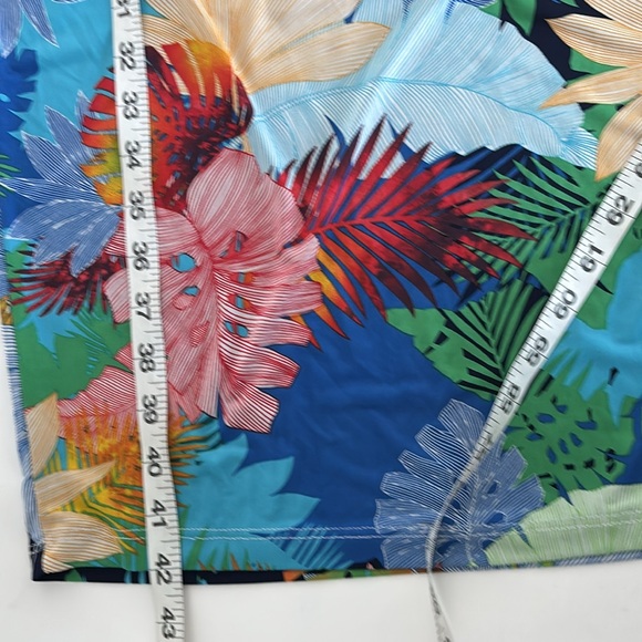 Tropical Floral Dress Sz M Bodycon Crisscross Open Back Resort Y2K Glam Festival - Picture 5 of 11